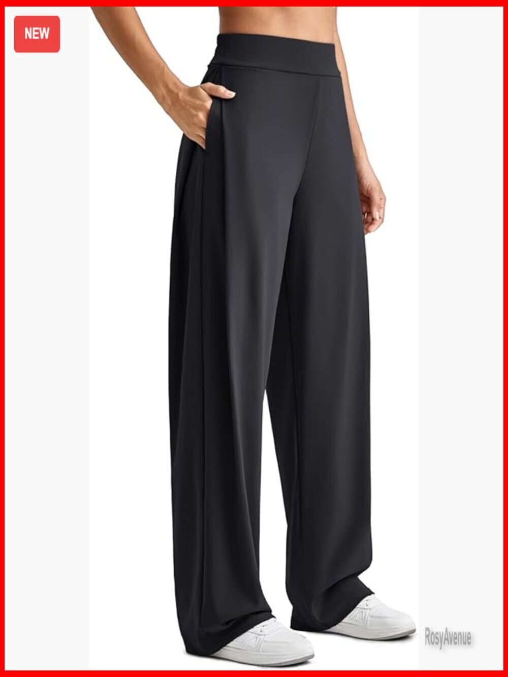 High Waist Wide Leg Yoga Pants with Pockets for Work Casual